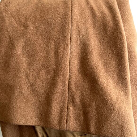 Woolmark Pure New Wool PeaCoat Men 42 R Length 45 Tan England Trench VTG 90s Y2K - Picture 11 of 16
